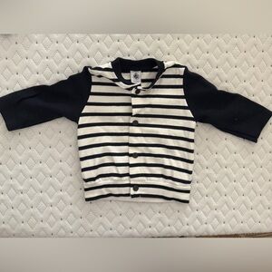 Petit Bateau Long Sleeve Striped Jacket 6m